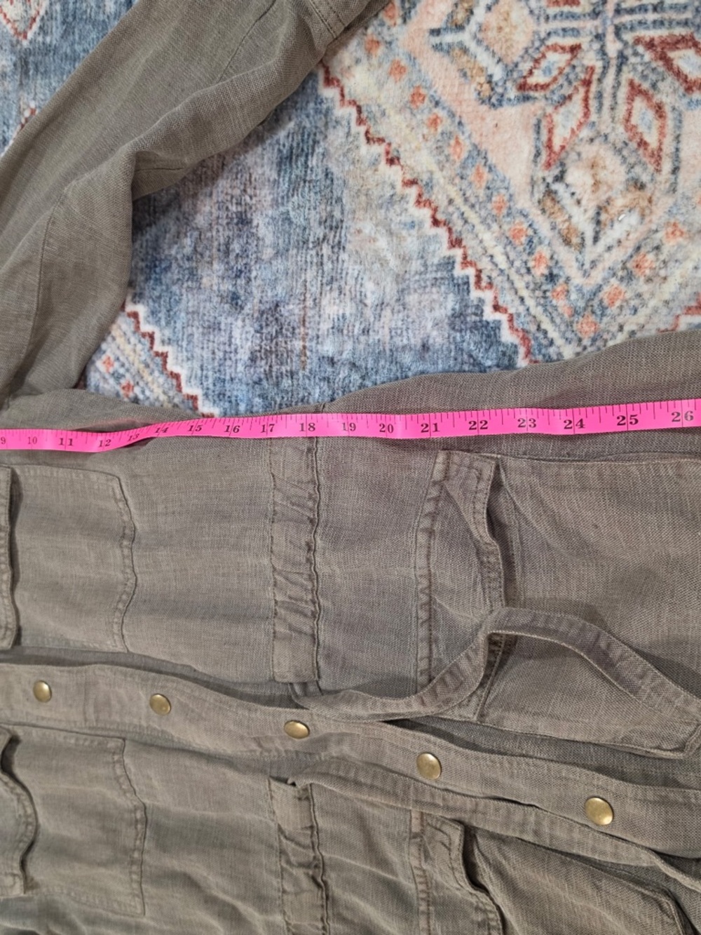 C&C California Olive Linen Blend Shirt - Picture 3 of 8